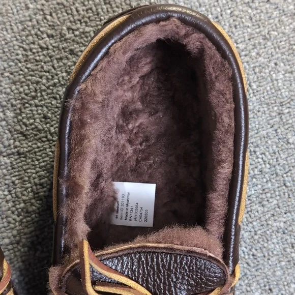 L.L. Bean Wicked Good Moccasins Moosehide Slipper Chocolate Brown Size 11.0 - Picture 14 of 14